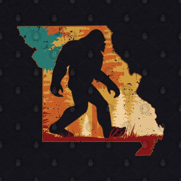 Bigfoot Retro Vintage Sasquatch Missouri by ryanjaycruz